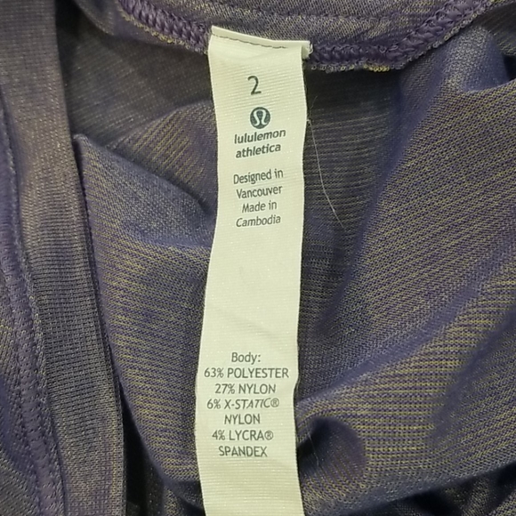 Lululemon sweaty or not crop tee purple size 2 - Picture 6 of 6